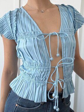 NWT Sea New York Parcie Crinkle Tank Top in Sky